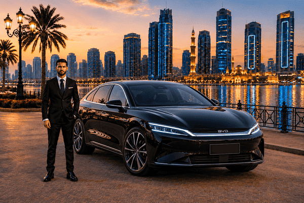 BYD Han Ev with Driver in Sharjah