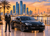 Tesla Model S With Driver in Abu Dhabi