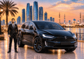 Tesla Model X With Driver in Abu Dhabi