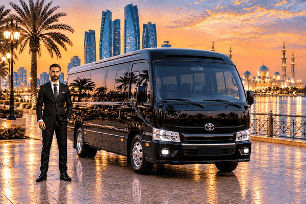 Toyota Coaster With Driver in Abu Dhabi